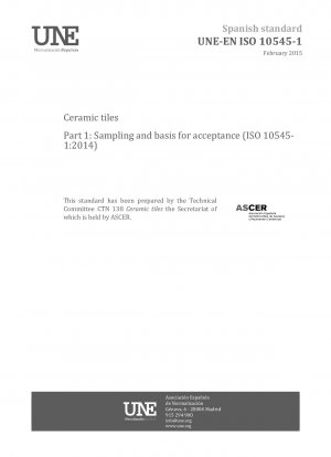 Keramikfliesen – Teil 1: Probenahme und Grundlagen für die Abnahme (ISO 10545-1:2014)
