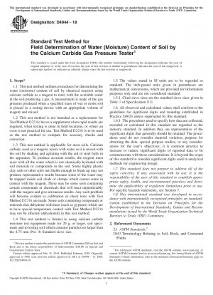Standardtestmethode zur Feldbestimmung des Wassergehalts (Feuchtigkeitsgehalts) des Bodens mit dem Calciumcarbid-Gasdruckmessgerät