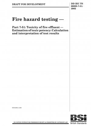 Prüfung der Brandgefahr. Toxizität von Brandabwässern – Abschätzung der toxischen Wirkung. Berechnung und Interpretation von Testergebnissen