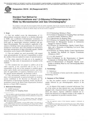 Standardtestmethode für 1,2-Dibromethan und 1,2-Dibrom-3-chlorpropan in Wasser durch Mikroextraktion und Gaschromatographie