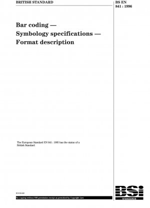 Barcode – Symbologie-Spezifikationen – Formatbeschreibung