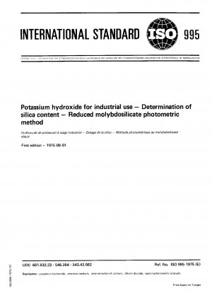 Kaliumhydroxid für industrielle Zwecke; Bestimmung des Kieselsäuregehalts; Photometrische Methode mit reduziertem Molybdosilikat