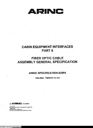 Kabinenausrüstungsschnittstellen Teil 6 Allgemeine Spezifikation für Glasfaserkabelkonfektionierung 2001