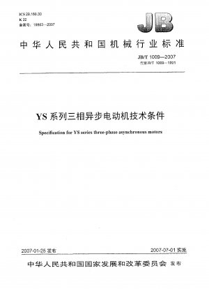 Spezifikation für Drehstrom-Asynchronmotoren der YS-Serie