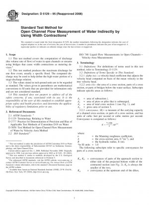 Standardtestmethode für die indirekte Durchflussmessung von Wasser in offenen Kanälen unter Verwendung von Breitenkontraktionen