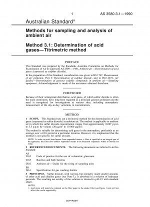 Methoden zur Probenahme und Analyse der Umgebungsluft – Bestimmung saurer Gase – Titrimetrische Methode
