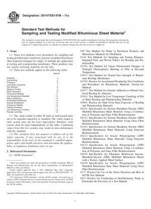 Standardtestmethoden für die Probenahme und Prüfung von modifiziertem Bitumenbahnmaterial