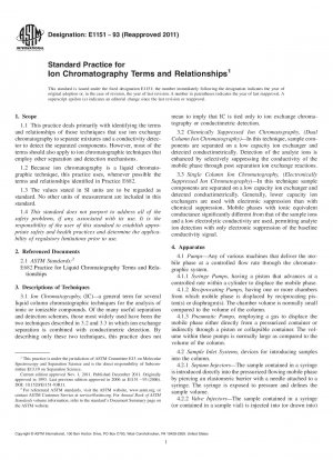 Standardpraxis für Begriffe und Beziehungen in der Ionenchromatographie