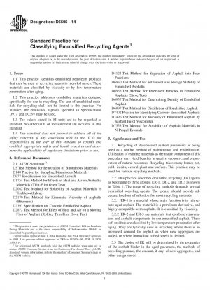Standardpraxis zur Klassifizierung emulgierter Recyclingmittel
