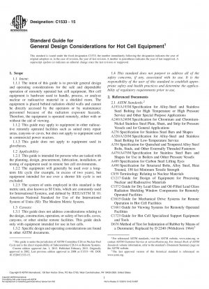 Standardhandbuch für allgemeine Designüberlegungen für Heißzellenausrüstung