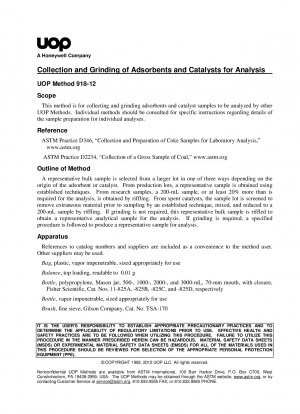 Sammlung und Mahlung von Adsorbentien und Katalysatoren zur Analyse