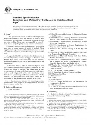 Standardspezifikation für nahtlose und geschweißte ferritische/austenitische Edelstahlrohre