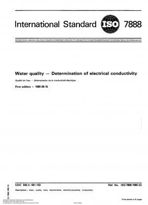 Wasserqualität; Bestimmung der elektrischen Leitfähigkeit