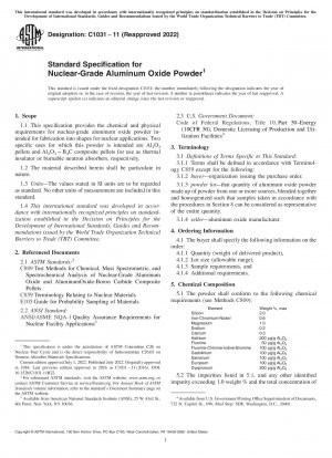 Standardspezifikation für Aluminiumoxidpulver in Nuklearqualität