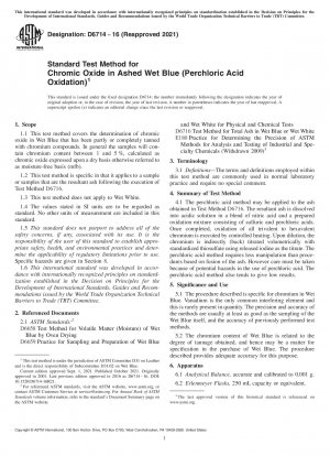 Standardtestmethode für Chromoxid in veraschtem Wet Blue (Perchlorsäureoxidation)