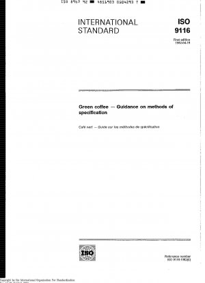 Grüner Kaffee; Anleitung zu Spezifikationsmethoden