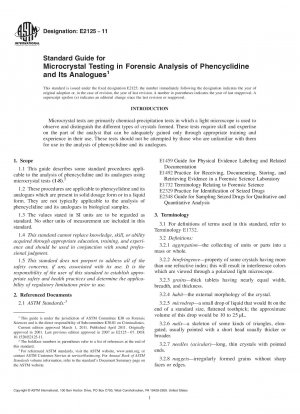 Standardhandbuch für Mikrokristalltests bei der forensischen Analyse von Phencyclidin und seinen Analoga