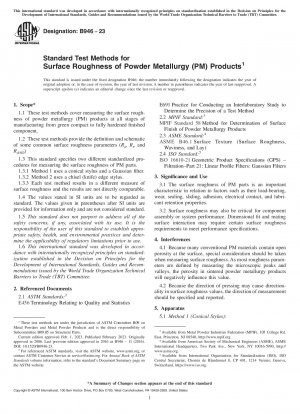 Standardtestmethoden für die Oberflächenrauheit von Produkten aus der Pulvermetallurgie (PM).