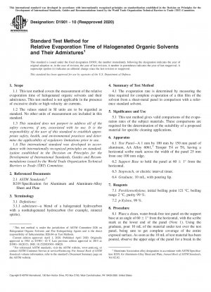 Standardtestmethode für die relative Verdunstungszeit von halogenierten organischen Lösungsmitteln und deren Beimischungen