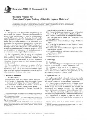 Standardpraxis für die Korrosionsermüdungsprüfung metallischer Implantatmaterialien