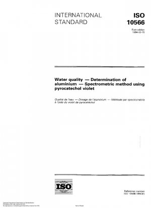 Wasserqualität - Bestimmung von Aluminium - Spektrometrische Methode mit Brenzkatechinviolett