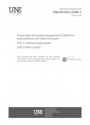 Vorbereitung und Qualitätsmanagement von Flüssigkeiten für die Hämodialyse und verwandte Therapien – Teil 1: Allgemeine Anforderungen (ISO 23500-1:2019)
