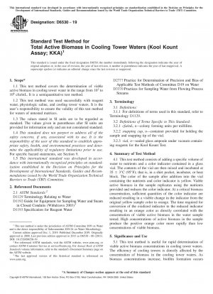 Standardtestmethode für die gesamte aktive Biomasse in Kühlturmwässern (Kool Kount Assay; KKA)