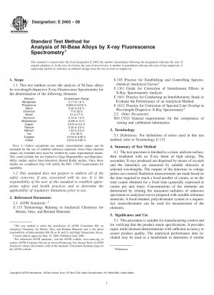 Standardtestmethode zur Analyse von Ni-Basis-Legierungen mittels Röntgenfluoreszenzspektrometrie