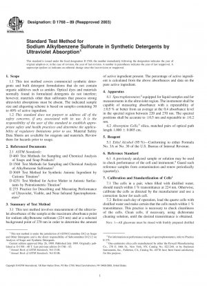 Standardtestmethode für Natriumalkylbenzolsulfonat in synthetischen Reinigungsmitteln durch Ultraviolettabsorption