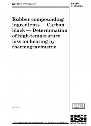 Bestandteile von Kautschukmischungen – Ruß – Bestimmung des Hochtemperaturverlusts beim Erhitzen mittels Thermogravimetrie