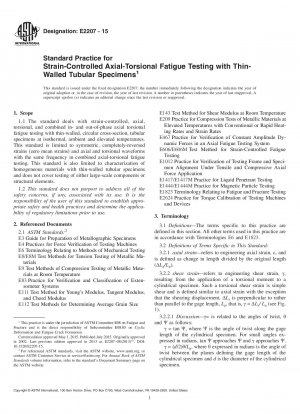 Standardpraxis für dehnungskontrollierte Axial-Torsions-Ermüdungsprüfungen mit dünnwandigen Rohrproben