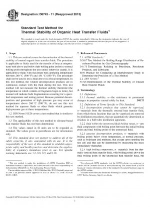 Standardtestmethode für die thermische Stabilität organischer Wärmeübertragungsflüssigkeiten