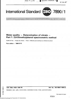 Wasserqualität; Bestimmung von Nitrat; Teil 1: Spektrometrische Methode mit 2,6-Dimethylphenol