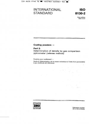 Beschichtungspulver; Teil 2: Bestimmung der Dichte mittels Gasvergleichspyknometer (Schiedsverfahren)