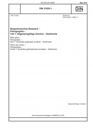 Grubenpläne - Petrographie - Teil 1: Allgemeingültige Symbole - Sedimente