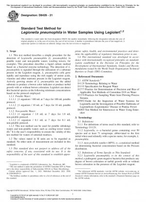 Standardtestmethode für Legionella pneumophila in Wasserproben mit Legiolert