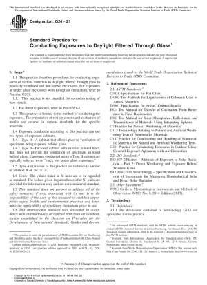 Standardpraxis für die Durchführung von Belichtungen mit durch Glas gefiltertem Tageslicht