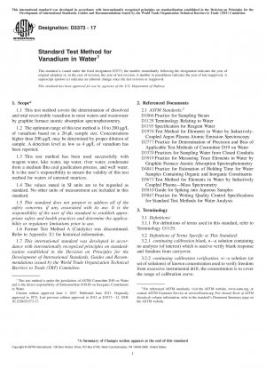Standardtestmethode für Vanadium in Wasser