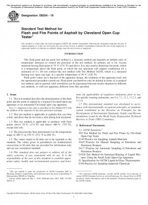 Standardtestmethode für Flamm- und Feuerpunkte von Asphalt durch Cleveland Open Cup Tester