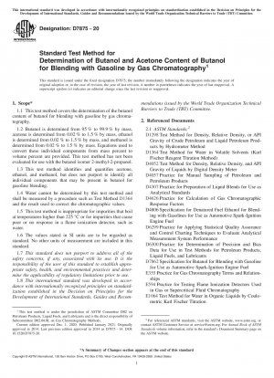 Standardtestmethode zur Bestimmung des Butanol- und Acetongehalts von Butanol zum Mischen mit Benzin durch Gaschromatographie