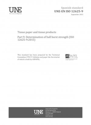 Tissuepapier und Tissueprodukte – Teil 9: Bestimmung der Kugelberstfestigkeit (ISO 12625-9:2015)