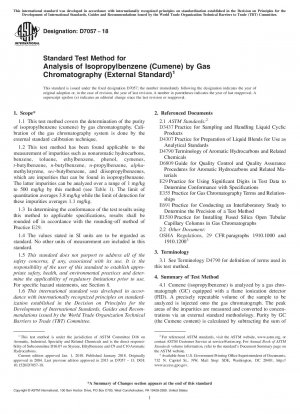 Standardtestmethode zur Analyse von Isopropylbenzol (Cumol) mittels Gaschromatographie (externer Standard)