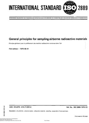 Allgemeine Grundsätze für die Probenahme radioaktiver Stoffe in der Luft