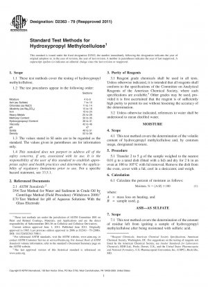 Standardtestmethoden für Hydroxypropylmethylcellulose