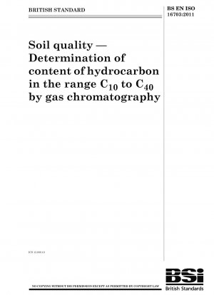 Bodenqualität. Bestimmung des Kohlenwasserstoffgehalts im Bereich C10 bis C40 mittels Gaschromatographie