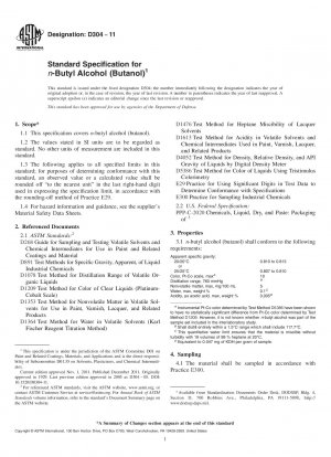 Standardspezifikation für n-Butylalkohol (Butanol)