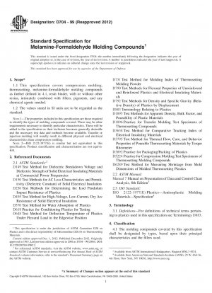 Standardspezifikation für Melamin-Formaldehyd-Formmassen
