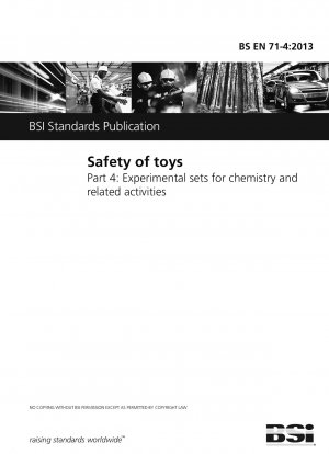Sicherheit von Spielzeug. Experimentierkästen für Chemie und verwandte Aktivitäten