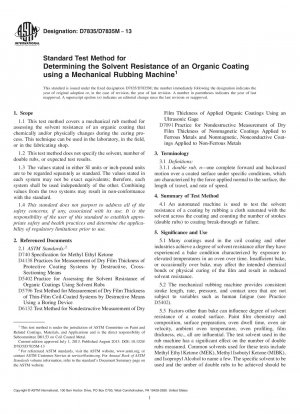 Standardtestmethode zur Bestimmung der Lösungsmittelbeständigkeit einer organischen Beschichtung mithilfe einer mechanischen Reibemaschine