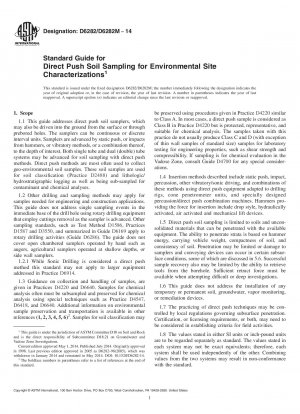 Standardhandbuch für die direkte Probenahme von Bodenproben zur Charakterisierung von Umweltstandorten